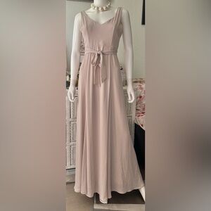 Show Me Your Mumu Maxi Dress Revealing Lowcut neckline in beige color Size Small